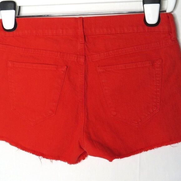 Madewell Denim Shorts Women's Size 26 Raw Hem 5 Pocket Stretch Red - Picture 4 of 6